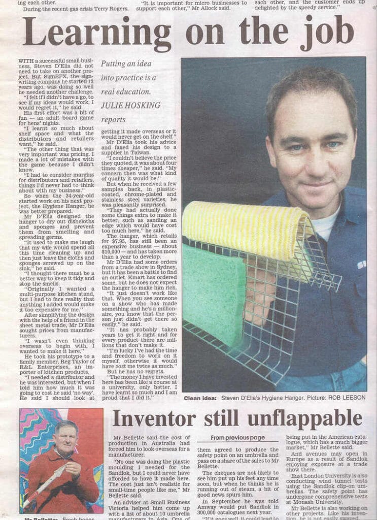 Hygeine Hanger Edited Write up Herald Sun